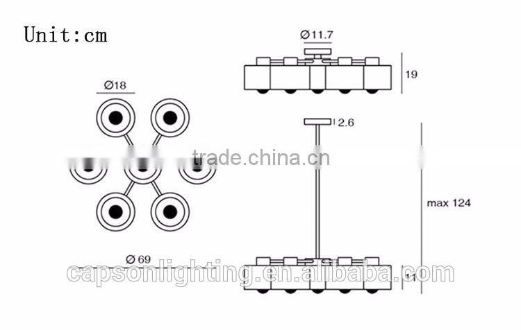 modern desingn glass shade indoor ceiling lamp with chandelier