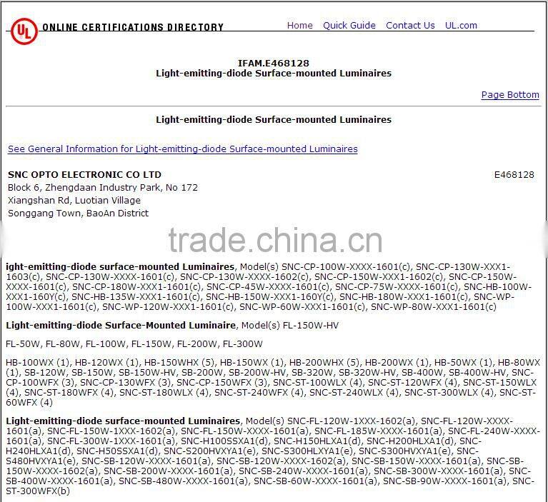 UL cUL list IP65 silver or black housing with dimmable MW driver modular led linear high bay light