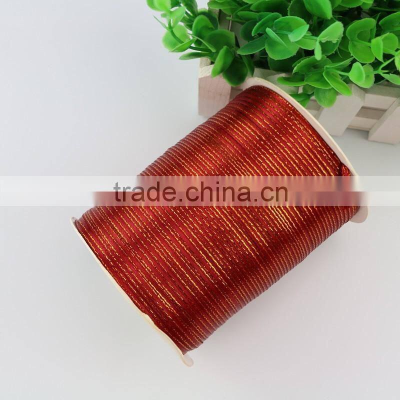 Top Quality Promotional 3mm Satin Ribbon With Golden Edges
