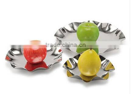 3 Tier Fruits Cakes Desserts Plate Stand Stainless Steel Plates