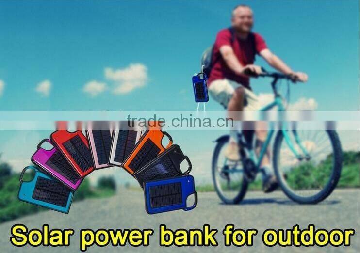 Solar power bank 8000mAh Solar USB Charger Emergency mobile phone travel charger