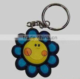 sunflower shape PVC Keychain,Silicone key holder,Rubber key chain