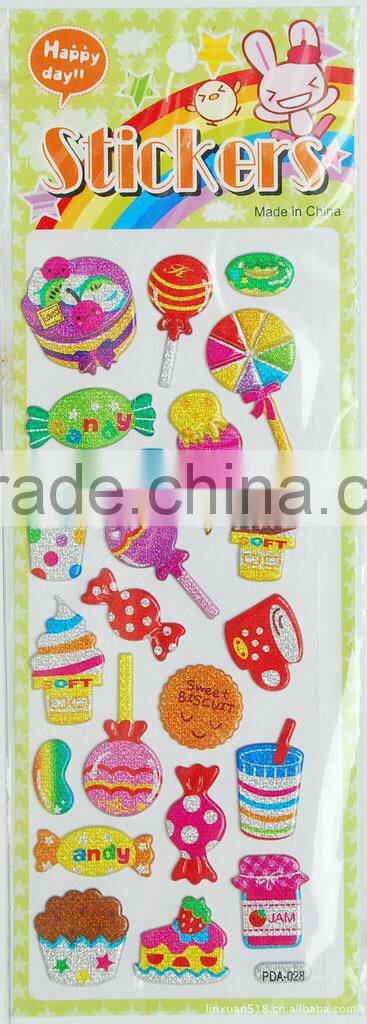 Cheap custom glitter sticker,foam sticker maker
