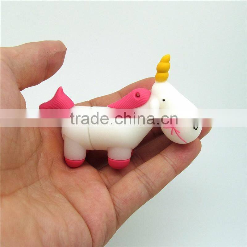Cartoon white Unicorn pendrive minion usb flash drive real capacity cute horse pen drive 4g 8g 16g 32G flash memory U disk