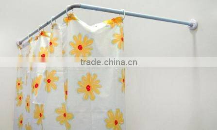 Curtain bathroom accessory L shaped shower curtain rod