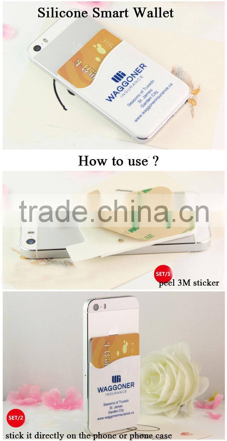 Silicone Smart wallet for mobile Phone,Silicone phone pouch with stand