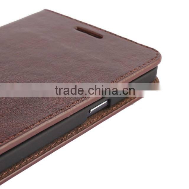 Luxury Mobile Phone Case For Samsung Galaxy A7 Leather Crazy Horse grain premium leather wallet Flip Holder Cover Case