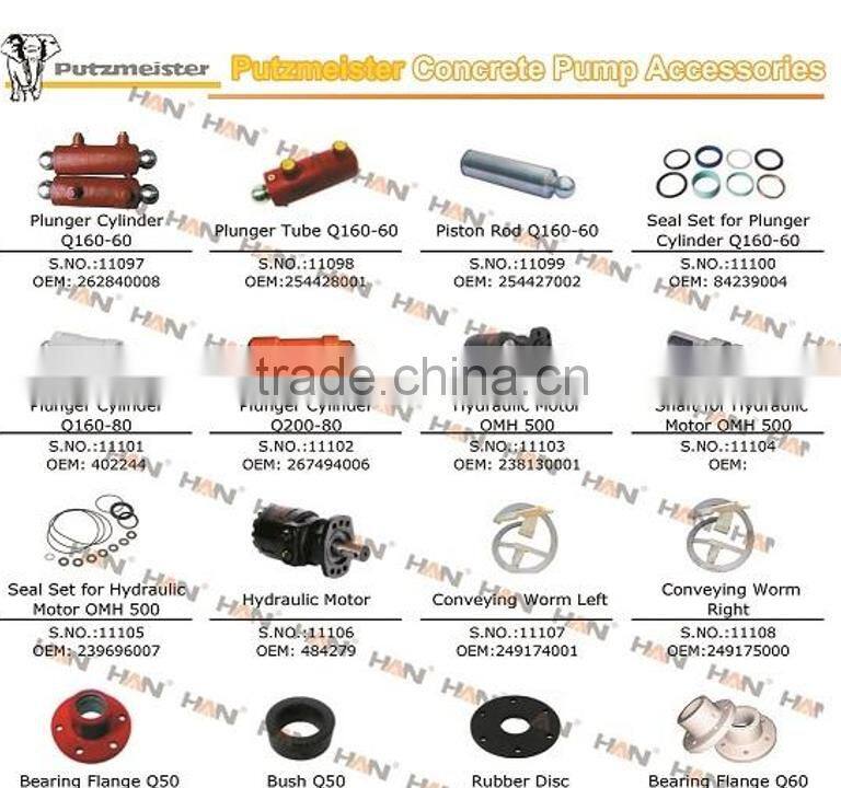 PUTZMEISTER converying worm left OEM 249174001 for zoomlion concrete pump spare parts sany cifa junjin ihi