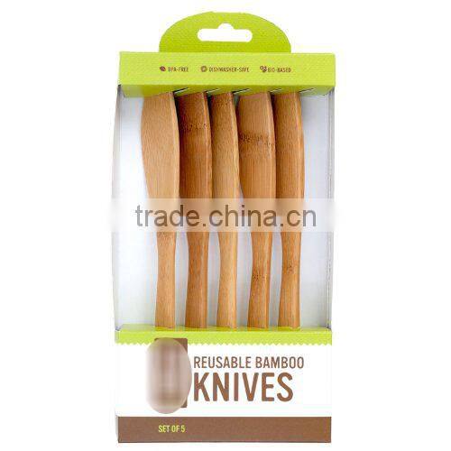 2015 Promotion Bamboo Wooden Long Hanlde Bread Mini Knife Spreader