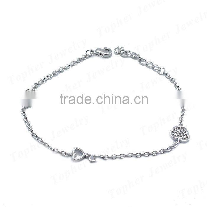 Good quality standard 925 silver hamsa charm bracelet