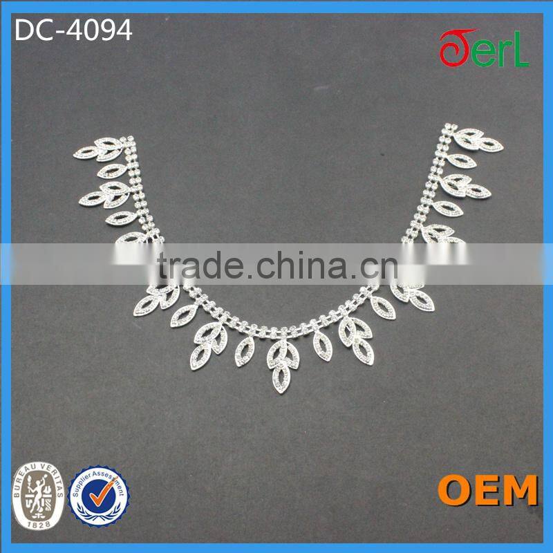 Glass crystal rhinestone trimming chain yards for bridal dress decoration