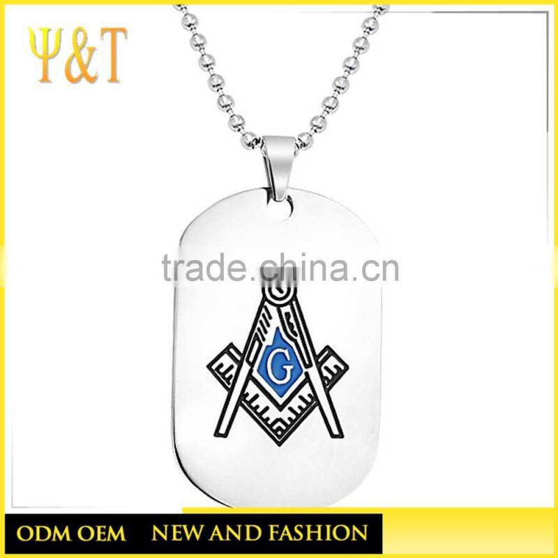 Jingli Jewelry Fashion stainless steel jewelry square shape quantum masonic pendant