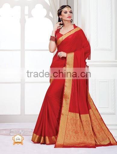 Red Kanchipuram Silk Trendy Saree