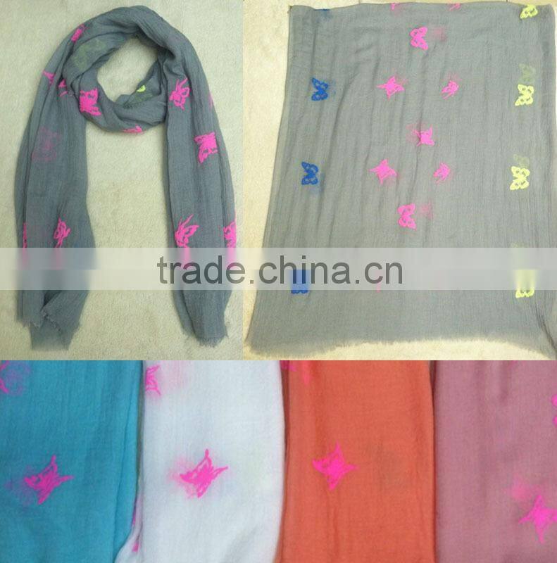new arrival muti-color Coconut palm figure gauze scarf