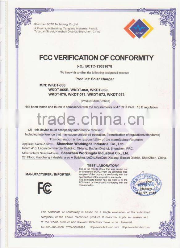 Portable Solar Charger solar mobile charger For Mobile Phone Camera