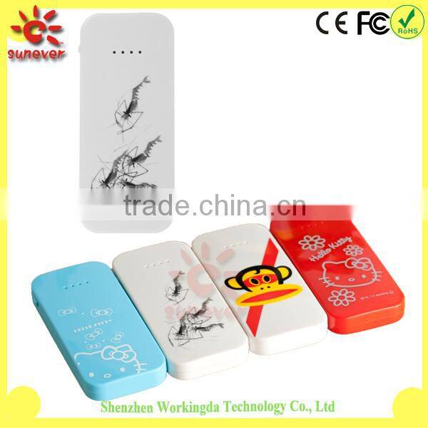 Ultra slim carton power bank many colors for choose