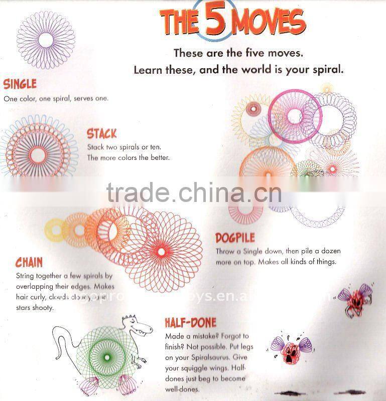 plastic spirograph toys with papers