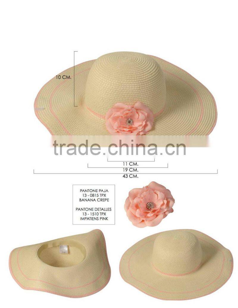 wholesale hat fashion wide beach lady hat paper straw hat
