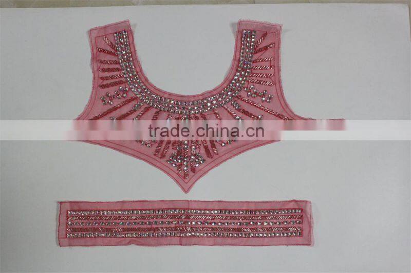 Fancy neck trim and waist trim set for prom dress