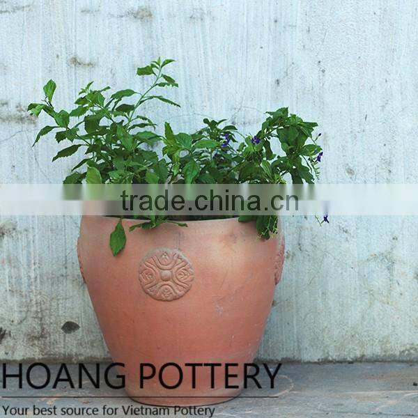 Vietnamese Pottery Wholesale - Round Red Clay Terracotta Pots Outdoor