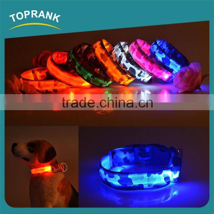 Cheap wholesale custom logo fashion luxury reflective training usb rechargeable tpu luminous led dog collar
