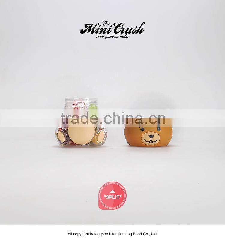 Small plastic candy containers nata de coco confectionery bear cartoon shape jelly candy