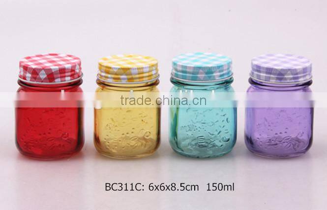 500ml 350ml glass mason jar sprayed color