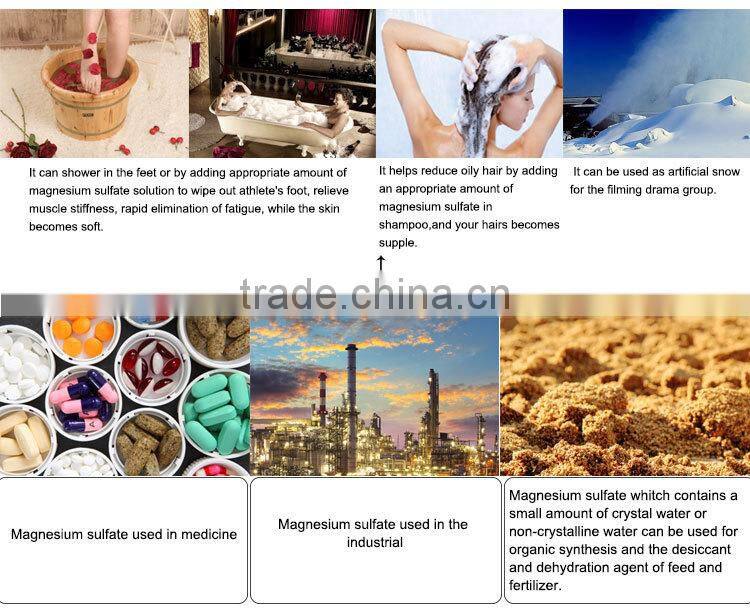 Magnesium Sulfate Anhydrate powder 98%min MgSO4 China
