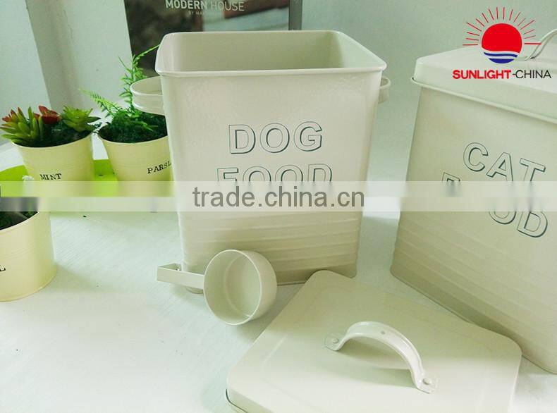 metal dog food bucket pet food bin food container laundry bin with scoop
