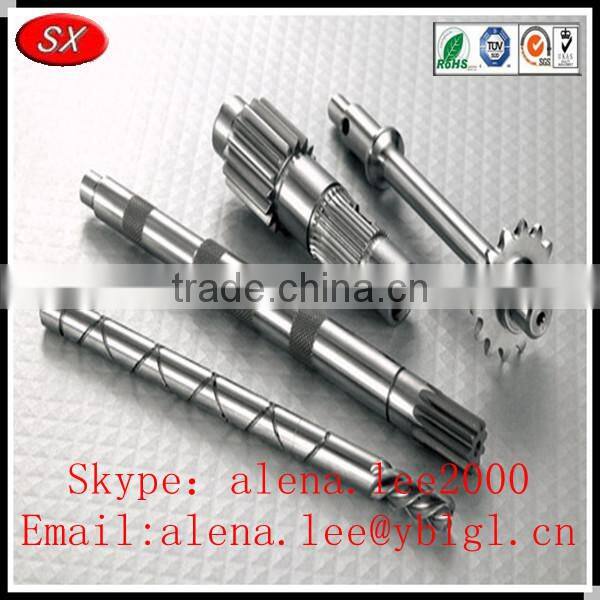 Customized brass/bronze/stainless steel long worm gear shafts,helical gear shaft,transmission gear and shaft