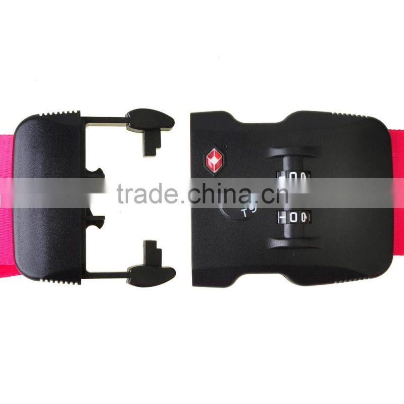 Polka Dot Pink TSA Lock Key Suitcase Secure Safe Strap Belt