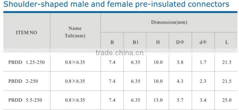 HEIGTH Shouder-shaped Male and Female Pre-insulated Connector /Waterproof Connectors