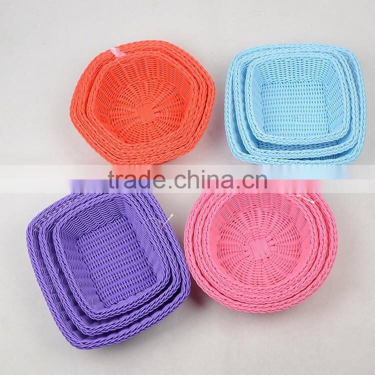 Small plastic wicker woven wedding gift baskets wholesale with ribbon
