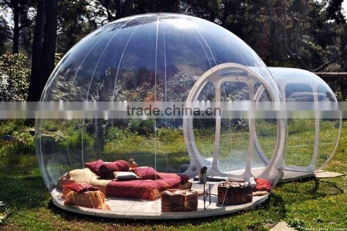 Half Clear Inflatable Bubble Tent Outdoor Inflatable Lawn Tent Dia. 4m Dome Tent