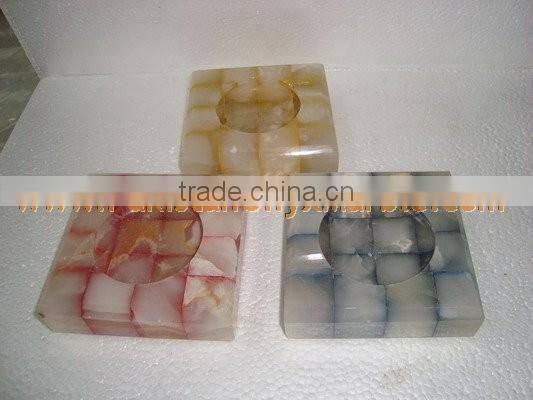 newly Modern ONYX PATCH WORK CIGARETTE ASHTRAY HANDICRAFTS