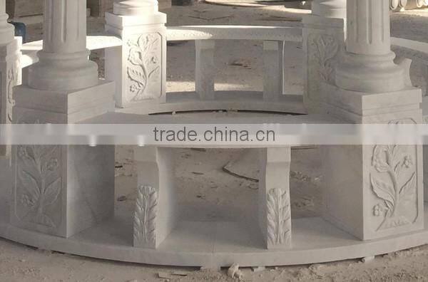 Garden Decorative White Marble Roman Gazebo Design