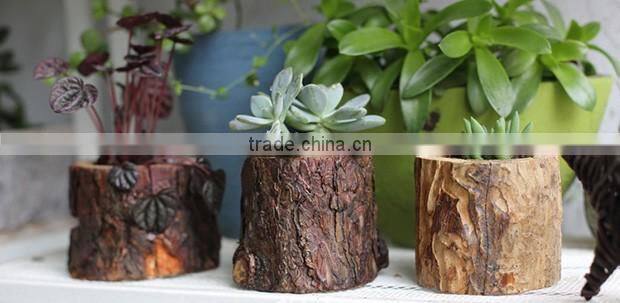 Creative garden decor handmade small wood flower planter