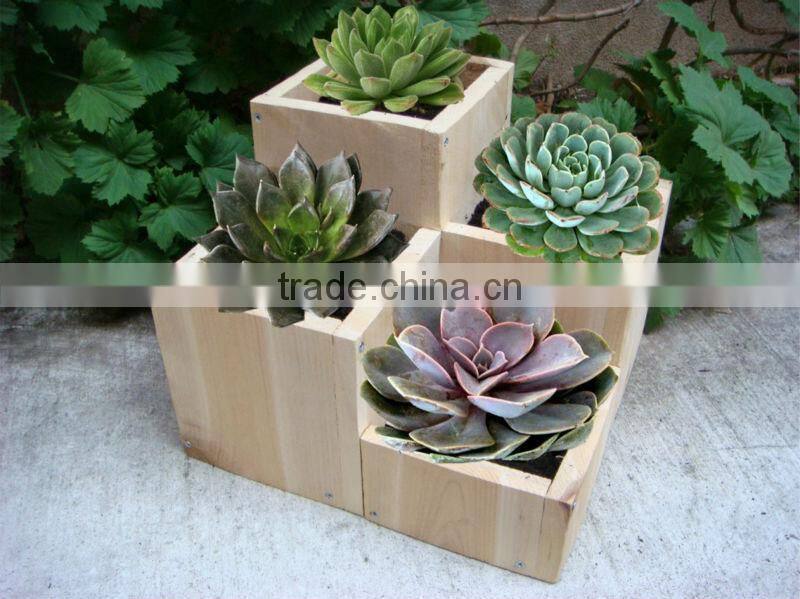wooden gardening flower pot