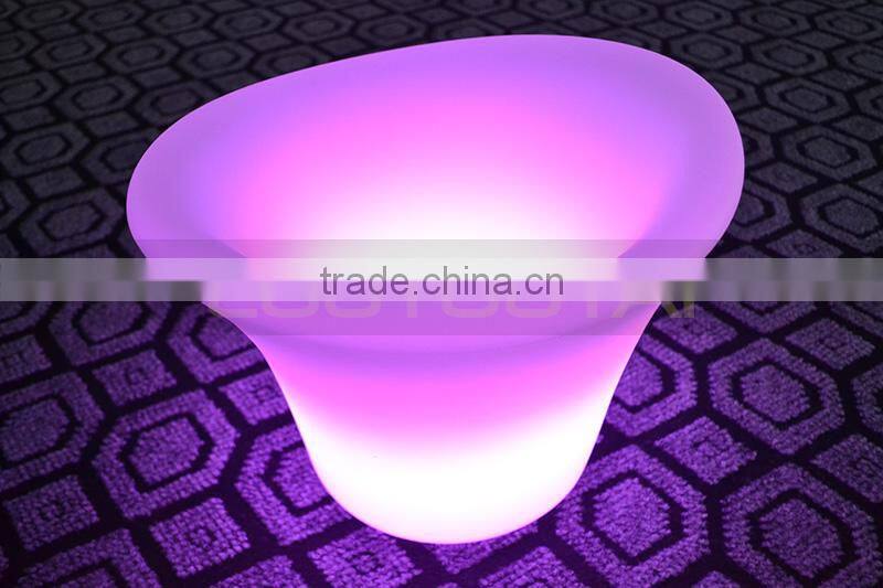 Cheap waterproof plastic large RGB LED glowing illuminated wine bucket/ice bucket/wine coolers