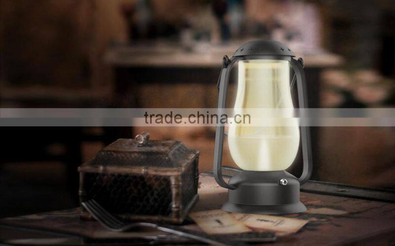 Battery operated black portable blow LED camping light, retro blow LED latern