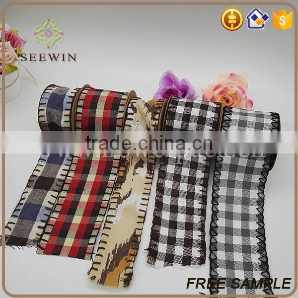 hign quality linen custom printed ribbon