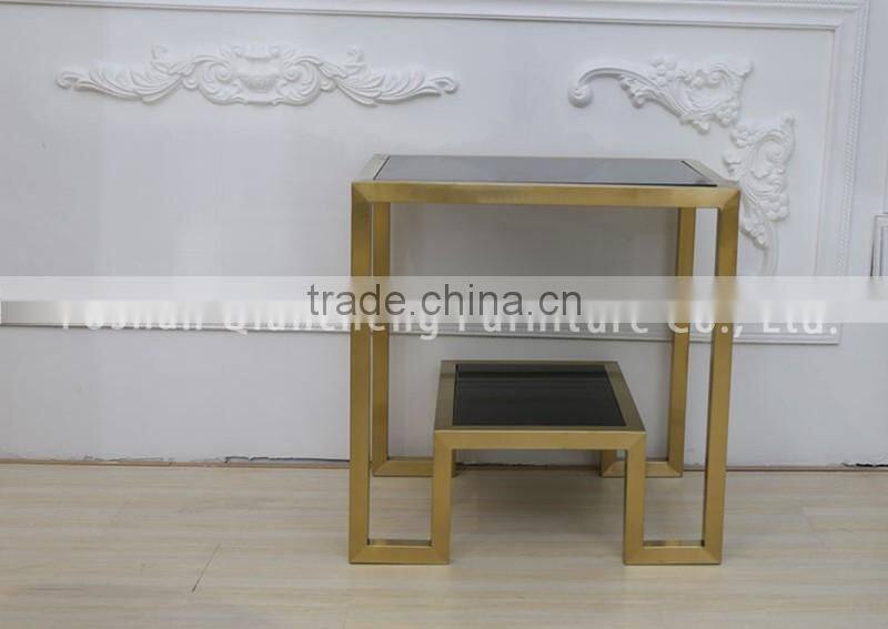 2016 Eurpean style brushed golden stainless steel side table