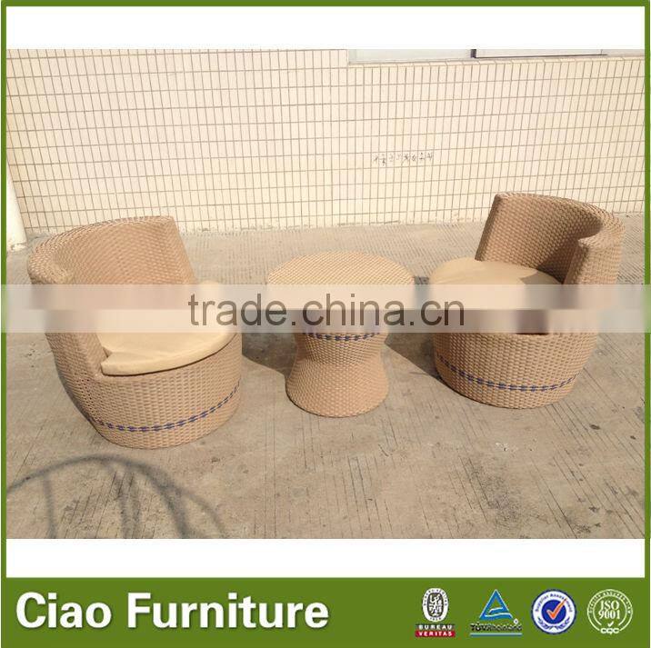 bottle shape wicker patio furniture/outdoor coffee set/small table with chair