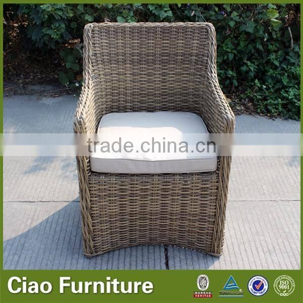 Spanish style outdoor 7 mm half round rattan chair for dining