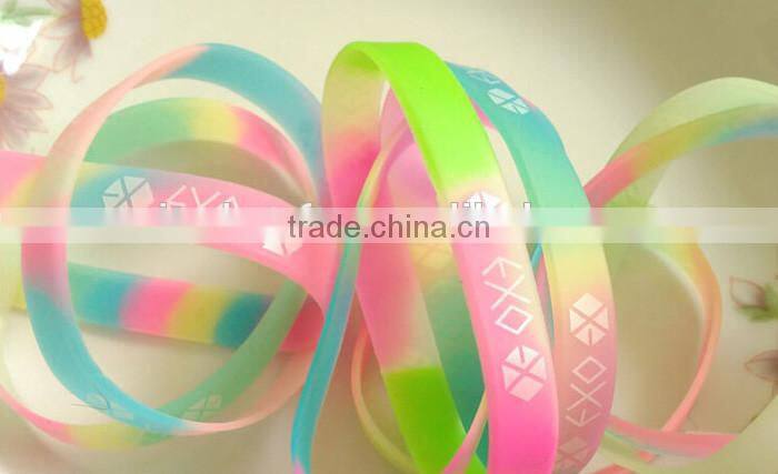 Luminous Colorful Rubber Bands silicone Bracelet