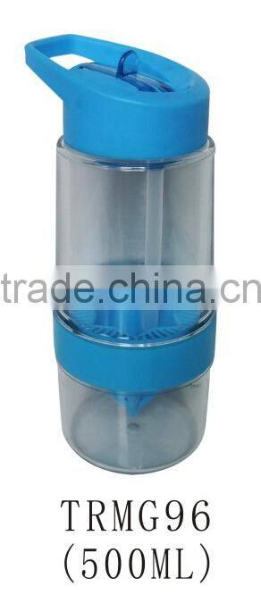 BPA free food safe plastic portable kids water bottle with straw