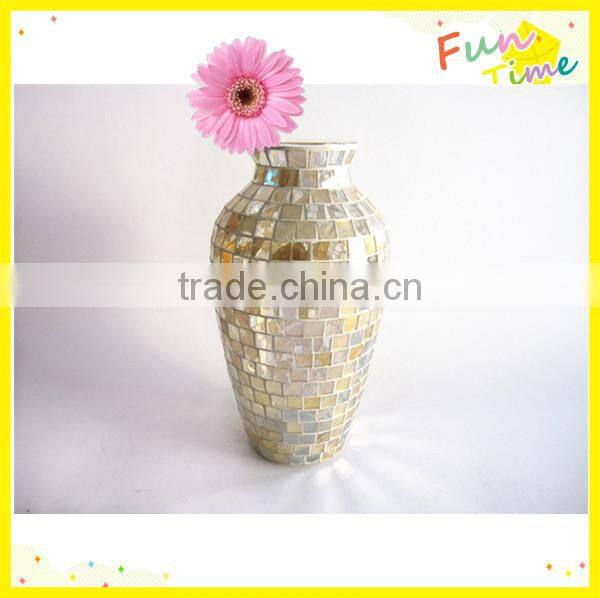 Table Centerpiece Handmade Golden Stemmed Antique Art Deco Glass Vases