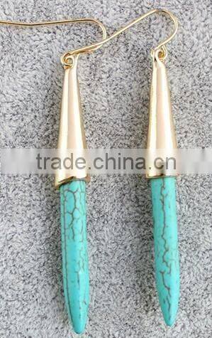 Turquoise Earrings Turquoise Spike Earrings Turquoise Drop Earrings