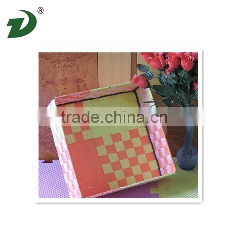 new arrived recycled paper rectangular woven large storage baskets with lids