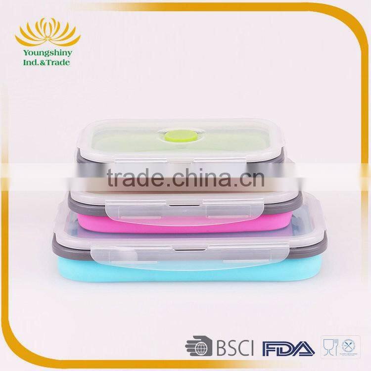 Silicone collapsible lunch box for kids
